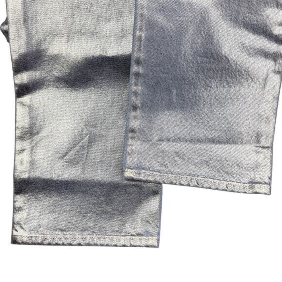 NWT LEVI'S Premium 501 90s Ankle Straight Jeans Size 25 Coated Optical Illusion - Picture 11 of 11